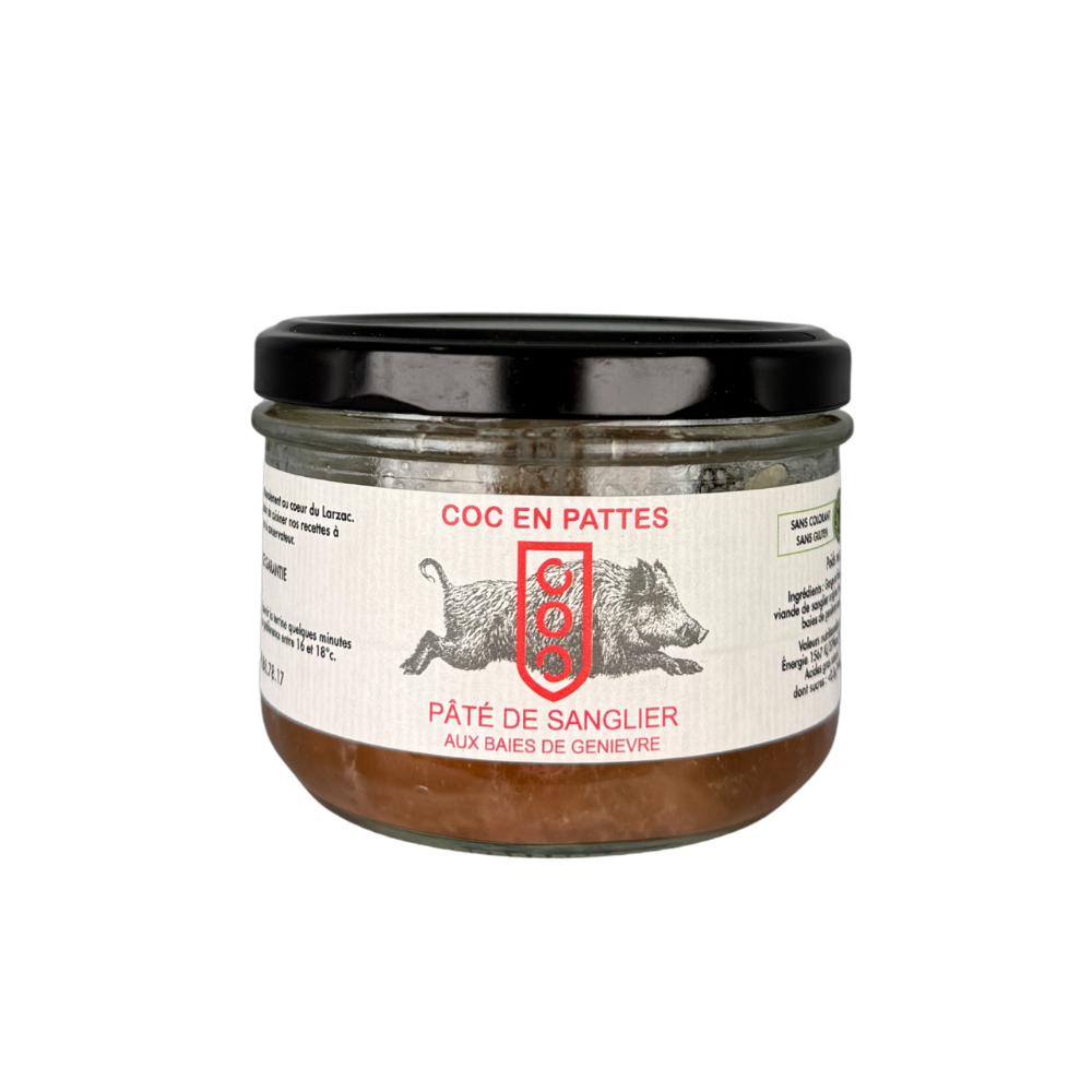 coc-en-pattes-pate-sanglier-genievre-sueno Pâté de sanglier aux baies de genièvre Coc en Pattes 160 g – Image 1
