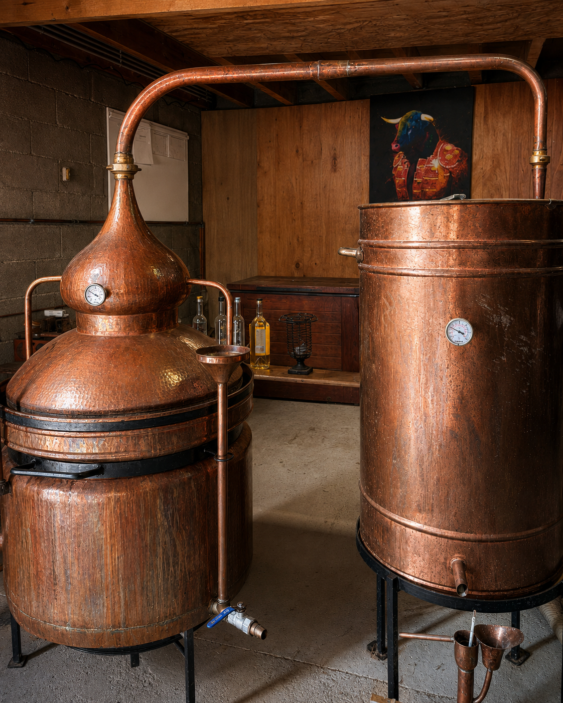Alambic traditionnel en cuivre de la Distillerie des Alpilles